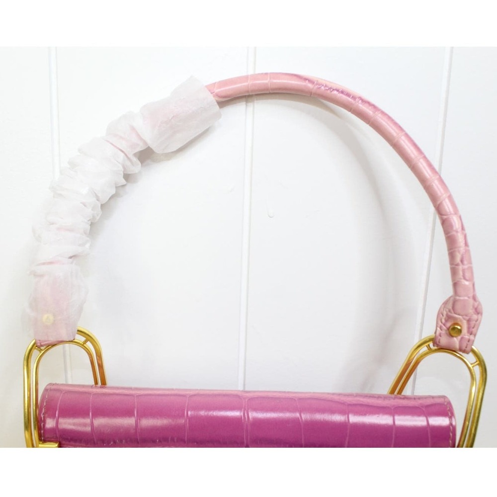 Apede Mod Pink Ombre‎ Croc Embossed Shoulder Bag with Gold Hardware NWT - Picture 3 of 7